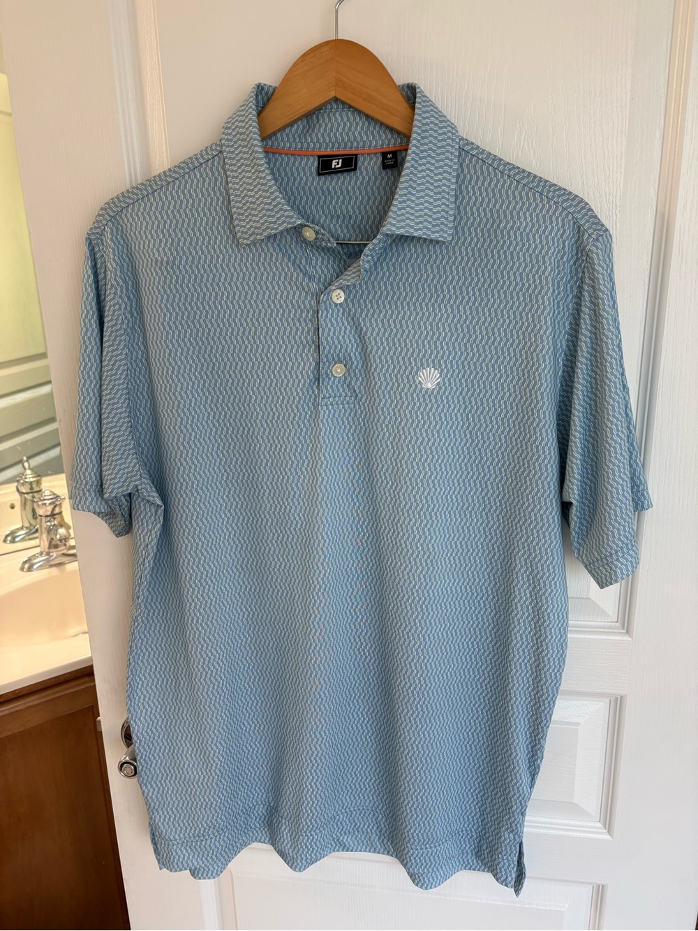 FootJoy Men's Light Blue Textured Performance Polo